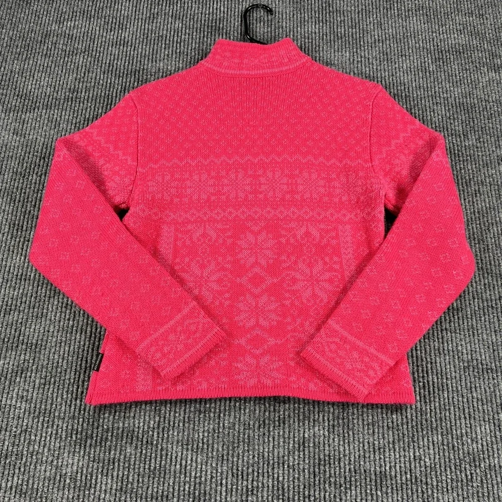 Obermeyer Sweater Womens Medium Pink Mimi 1/4 Zip Fair Isle‎ Ski Wool Blend - Picture 12 of 13
